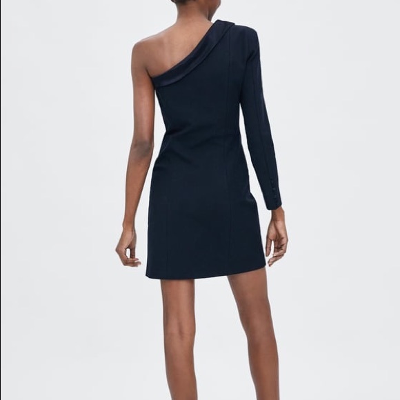 Zara Dresses Zara Black Asymmetric Tuxedo Dress Poshmark